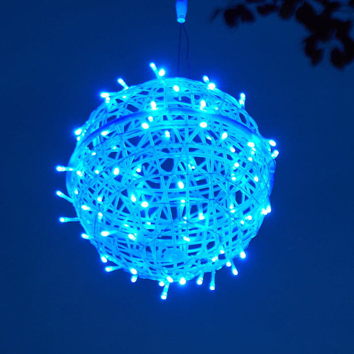 Moderne Art Deco Solvannavstøtende Veving Ball Hengende PVC Plast LED Utendørs Lys Landskapsbelysning For Hage | Skanto