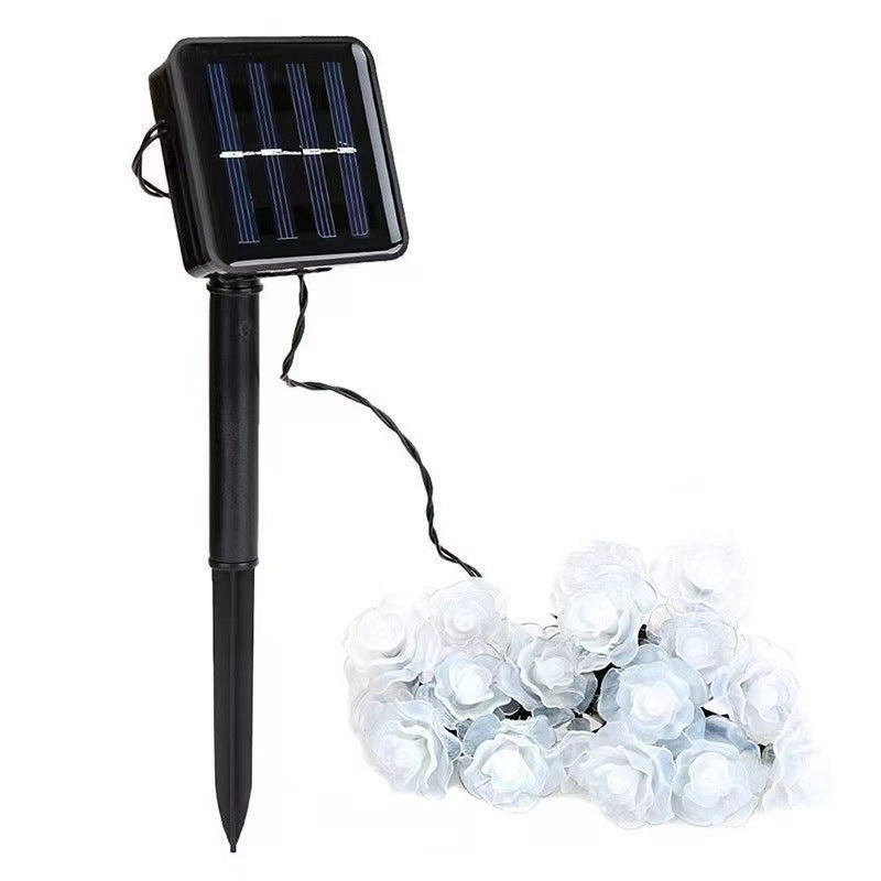 Skanto | Moderne Art Deco Solbatteri Vanntett PVC Rose Romantisk Dekorasjon LED Lyskjede For Hage