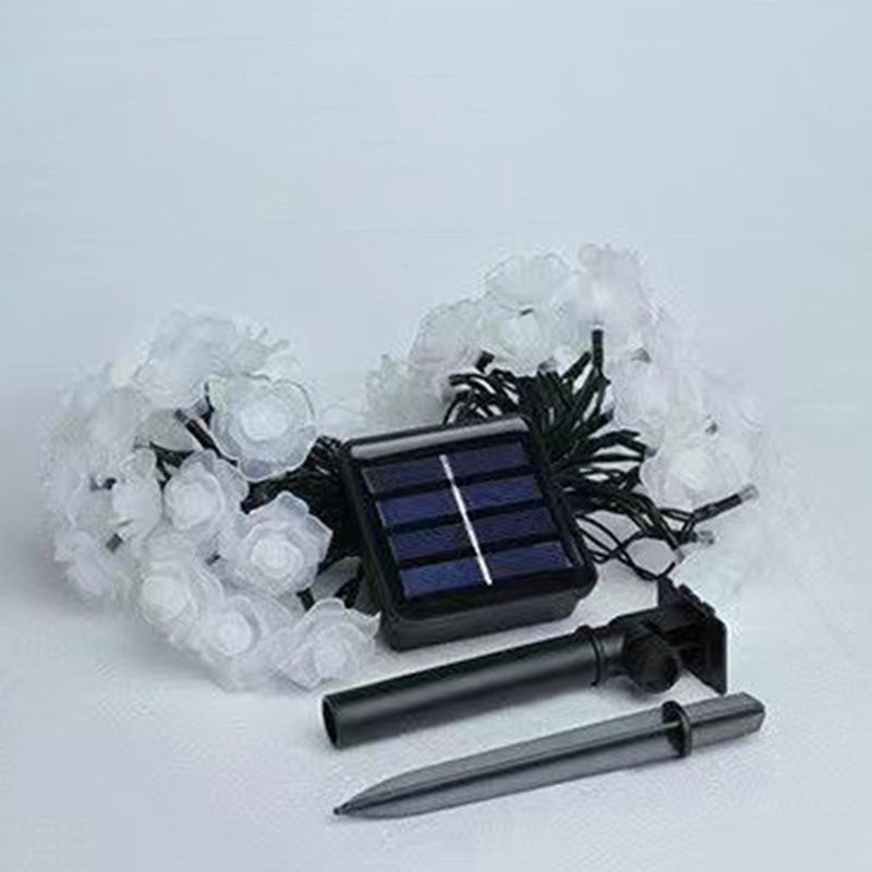 Skanto | Moderne Art Deco Solbatteri Vanntett PVC Rose Romantisk Dekorasjon LED Lyskjede For Hage