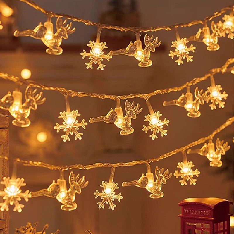 Skanto | Moderne Art Deco Batteri USB PVC Reinsdyr Snø Stjerne Jule Tre Dekorasjon LED Lyskede For Underholdningsrom