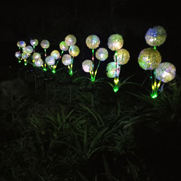 Moderne Art Deco Sol Vannavstøtende Rustfritt Stål ABS Kobbertråd Dandelion Plante Ball Bakke Plugg LED Utendørs Lys Landskapsbelysning For Hage | Skanto