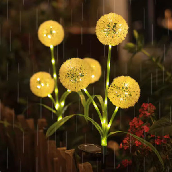 Moderne Art Deco Sol Vannavstøtende Rustfritt Stål ABS Kobbertråd Dandelion Plante Ball Bakke Plugg LED Utendørs Lys Landskapsbelysning For Hage | Skanto
