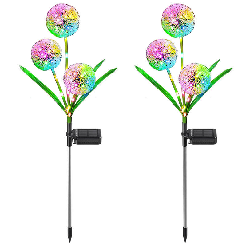 Moderne Art Deco Sol Vannavstøtende Rustfritt Stål ABS Kobbertråd Dandelion Plante Ball Bakke Plugg LED Utendørs Lys Landskapsbelysning For Hage | Skanto