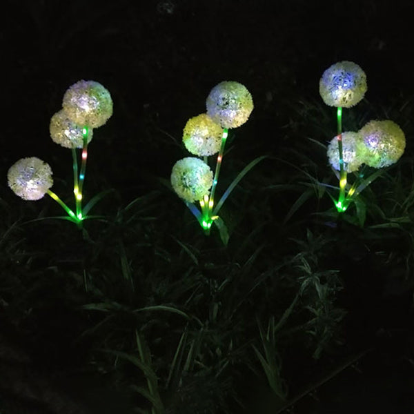 Moderne Art Deco Sol Vannavstøtende Rustfritt Stål ABS Kobbertråd Dandelion Plante Ball Bakke Plugg LED Utendørs Lys Landskapsbelysning For Hage | Skanto