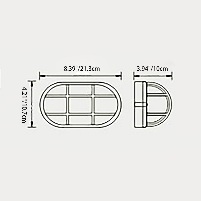 Moderne Industriell Vanntett Aluminiums Glass Frosted Oval Stripet 1-Lys Vegglampe For Utendørs Terrasse | Skanto