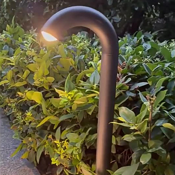 Moderne Industrielle Vanntette Aluminium Forsterket Glass Bøyde Rør LED Utendørs Lys Landskapsbelysning For Hage | Skanto