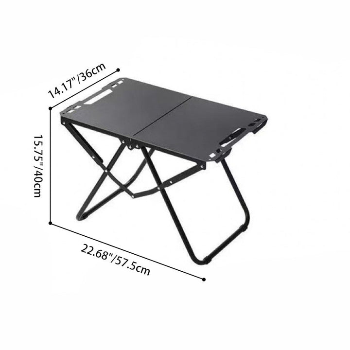 Rektangulært, sammenleggbart bord i karbonstål for utendørs bruk