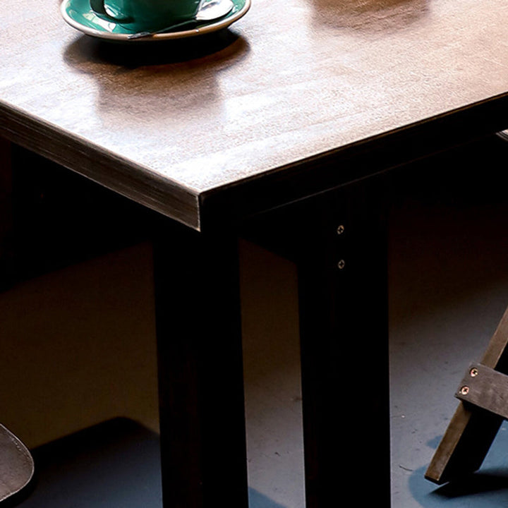 Moderne Retro Massivtre Plywood & Jern Rund Firkantet Kaffebord Og Stolsett For Balkong & Stue | Skanto
