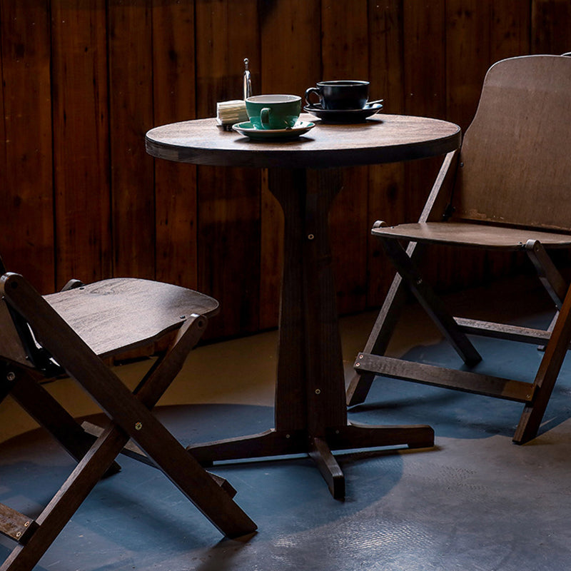 Moderne Retro Massivtre Plywood & Jern Rund Firkantet Kaffebord Og Stolsett For Balkong & Stue | Skanto