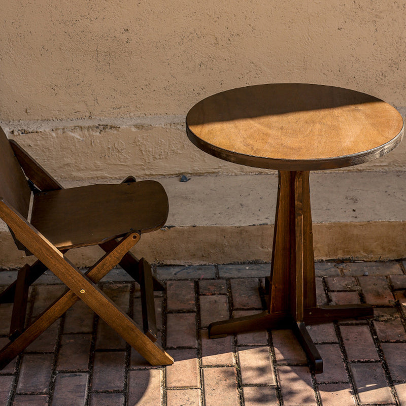 Moderne Retro Massivtre Plywood & Jern Rund Firkantet Kaffebord Og Stolsett For Balkong & Stue | Skanto