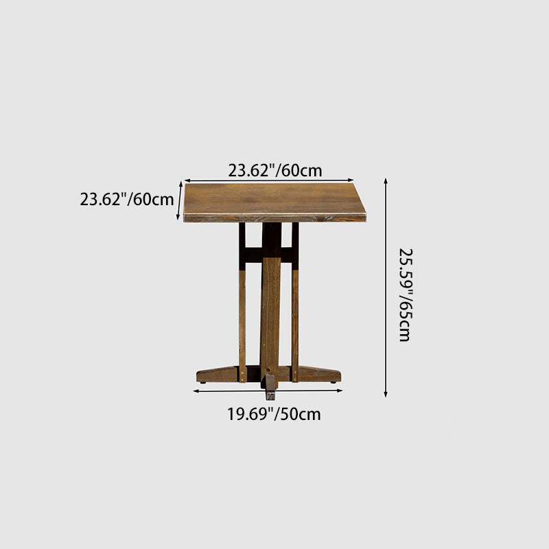 Moderne Retro Massivtre Plywood & Jern Rund Firkantet Kaffebord Og Stolsett For Balkong & Stue | Skanto