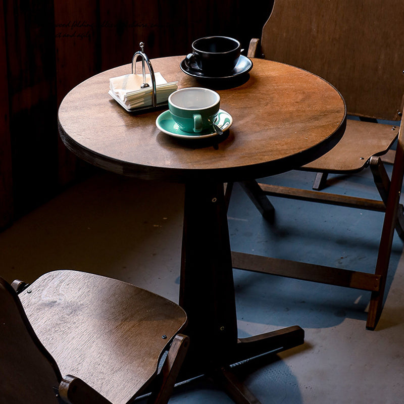 Moderne Retro Massivtre Plywood & Jern Rund Firkantet Kaffebord Og Stolsett For Balkong & Stue | Skanto