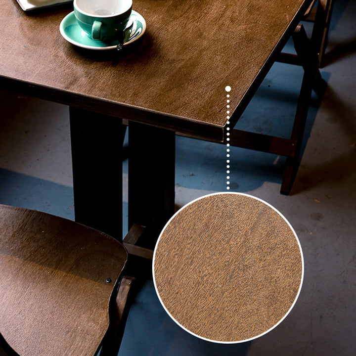 Moderne Retro Massivtre Plywood & Jern Rund Firkantet Kaffebord Og Stolsett For Balkong & Stue | Skanto