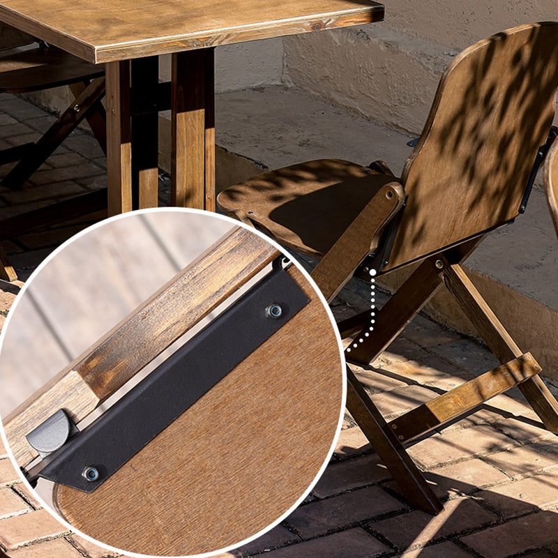 Moderne Retro Massivtre Plywood & Jern Rund Firkantet Kaffebord Og Stolsett For Balkong & Stue | Skanto