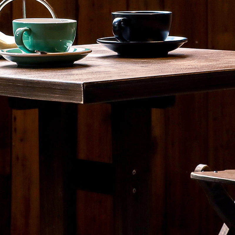 Moderne Retro Massivtre Plywood & Jern Rund Firkantet Kaffebord Og Stolsett For Balkong & Stue | Skanto