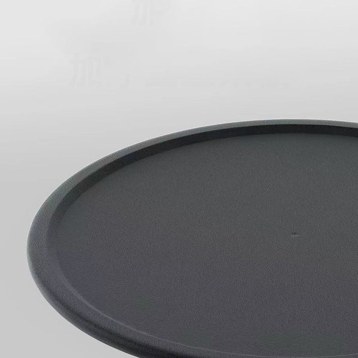 Moderne minimalistisk rund akrylonitril-butadienstyren plast karbonstål høydejusterbar sammenleggbar endebord 1-lag for utendørs terrasse | Skanto