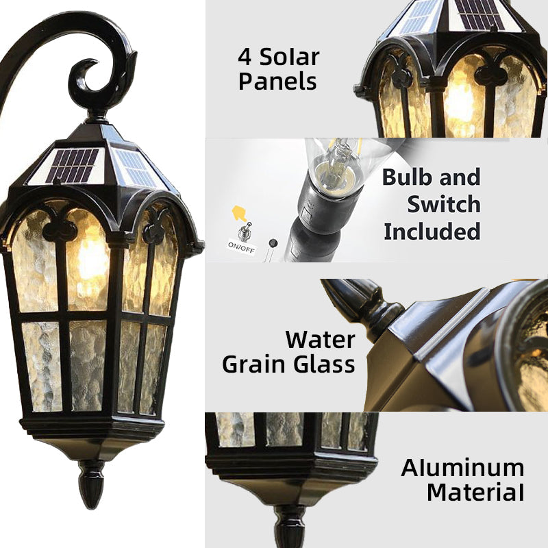 Skanto | Sollys Vanntett Utendørs Vegglampe | Vintage Design med Fjernkontroll for Veranda, Patio & Hagebruk