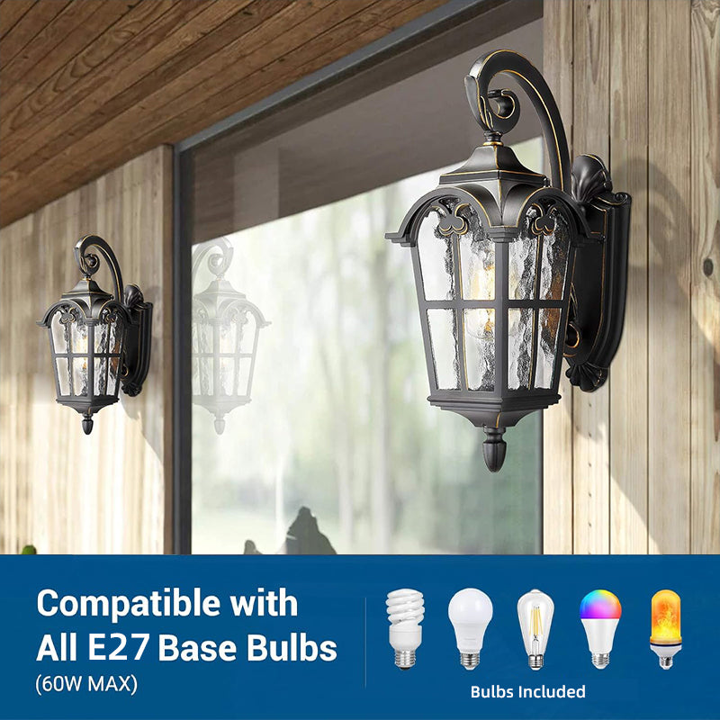 Skanto | Sollys Vanntett Utendørs Vegglampe | Vintage Design med Fjernkontroll for Veranda, Patio & Hagebruk