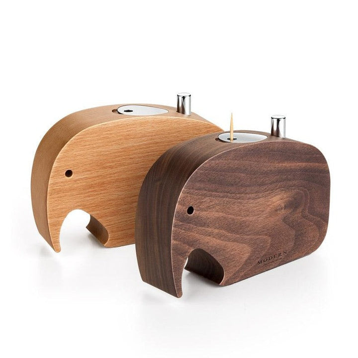 Skanto | Push-To-Dispense Solid Wood Elephant Tannpirkholder
