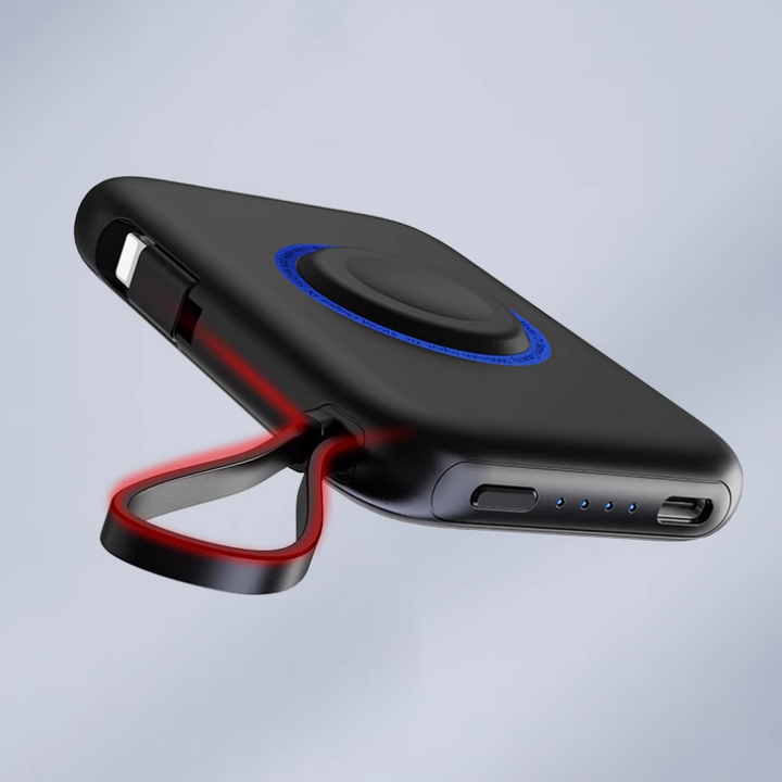 Skanto | Bærbar smarttelefonklokke 2-i-1 med innebygd datakabel og powerbank