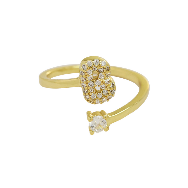Skanto | Delikat Boble Diamant Innpakning Initial Ring