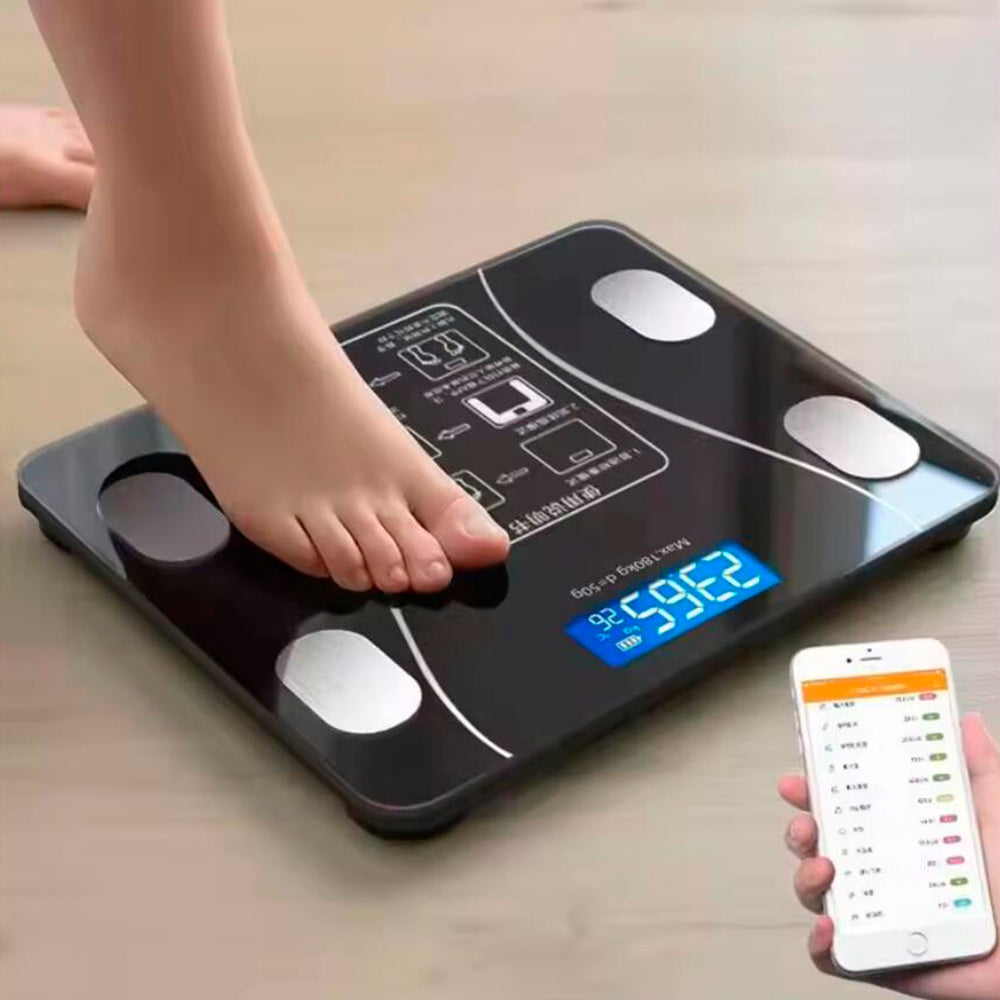 Kroppsskala (180 kg) Pro - BMI-funksjon & Bluetooth | Skanto