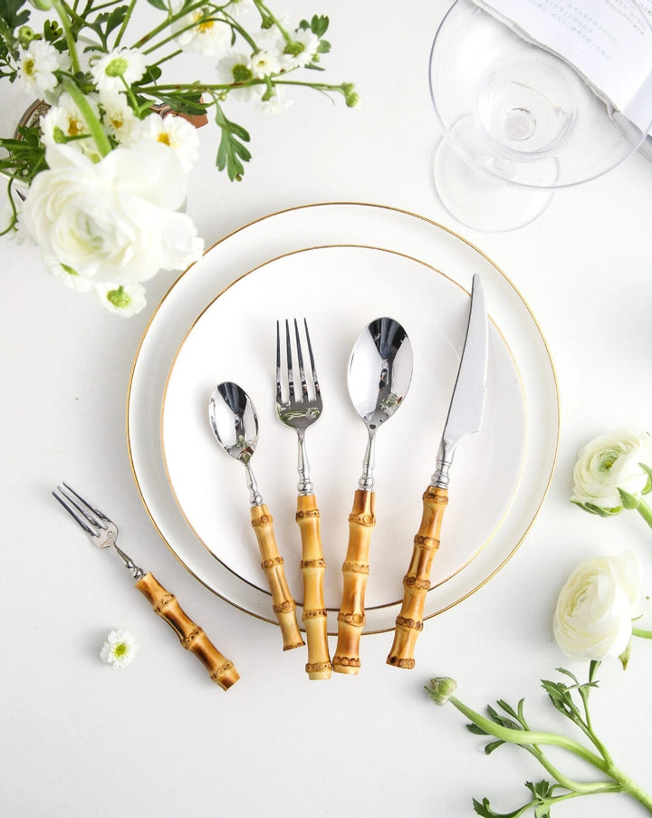 Arashiyama Bamboo & Rustfritt Stål Bestikksett – Naturlig Eleganse | Skanto