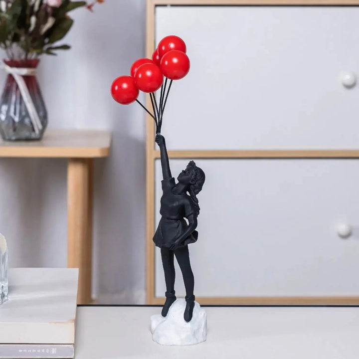 Skanto | Banksy flygende ballongjente statue