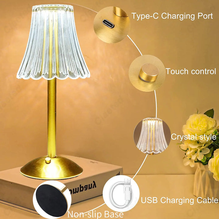 Trådlampe med krystaldekor og dimbar belysning - GlamLight | Skanto