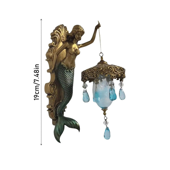 Skanto | Elegant Baroque Havfrue Vegglampe – Kunstnerisk Maritim Vegglampe for Atmosfæriske Rom