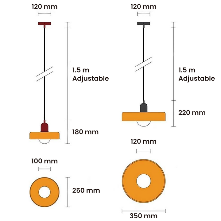 Fargerik Bauhaus-glass pendellampe – Moderne designlampe for stue og spisestue