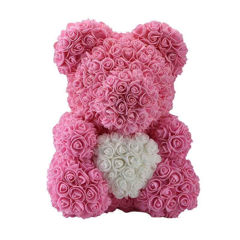 Rose Teddy Bear med Hjerte | Skanto