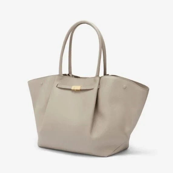 Skanto | Tassa Luksuriøs Overdimensjonert Skulderveske med Gullspenne – Elegant Minimalistisk Tote for Kvinner