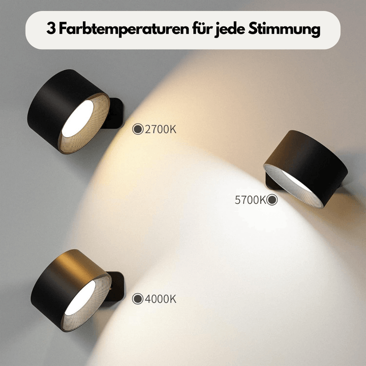 Skanto | 360° trådløs oppladbar vegglampe | Allsidig LED-belysningsløsning
