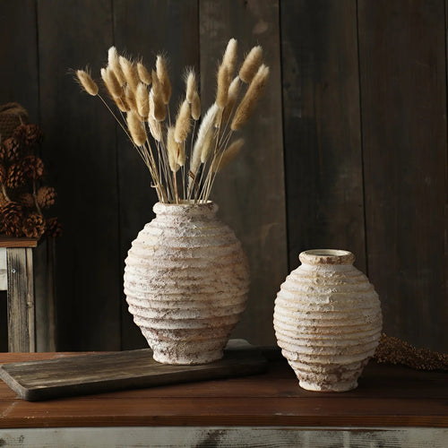 Vintage Rough Clay Pottery Vase - Handmade Rustic Decor | Skanto