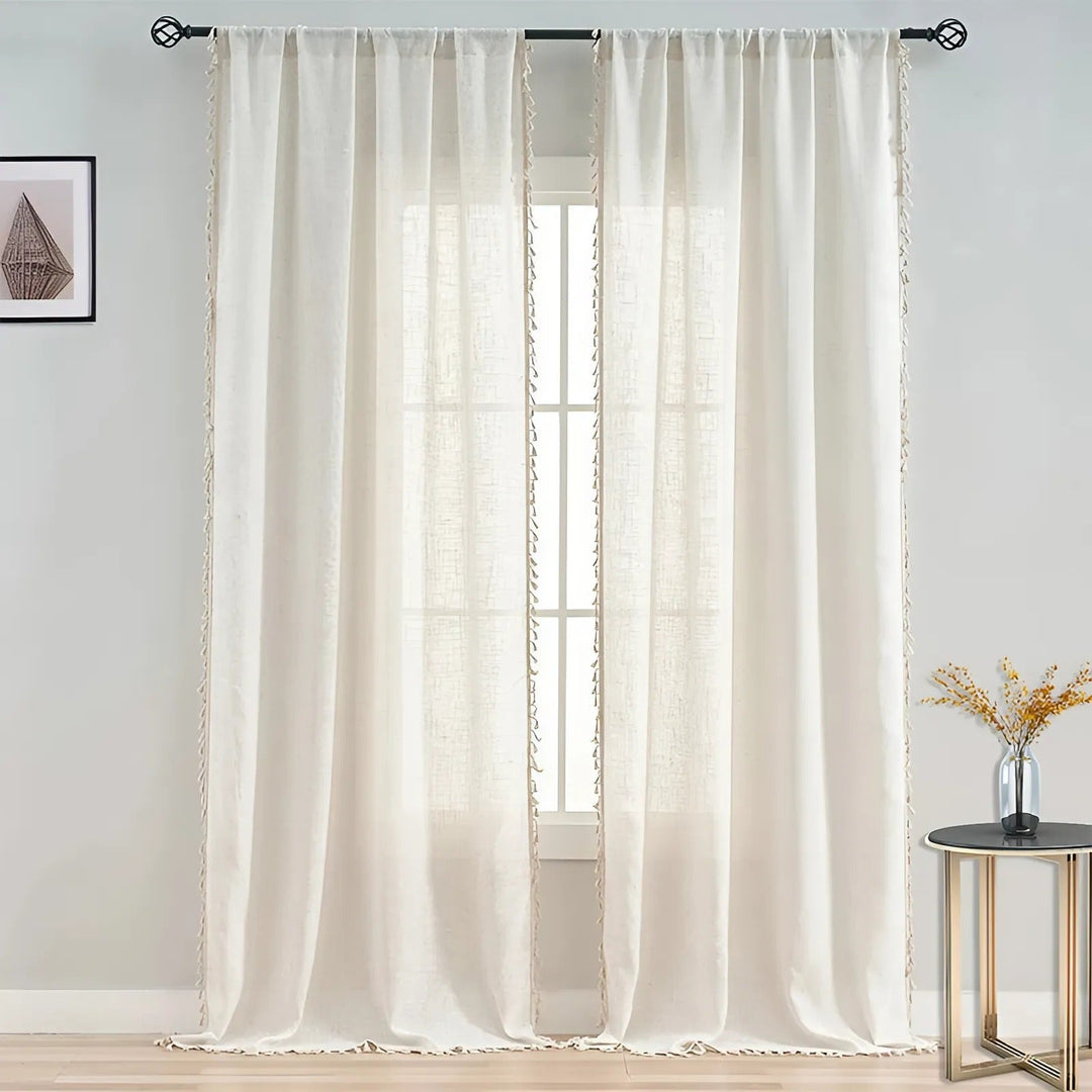 Skanto | Boho Bomull-Lin Semitransparent Gardiner