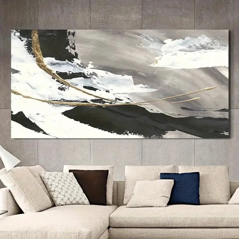 Stor abstrakt veggkunst Fine kunst lerrettrykk Nøytral fargepalett Bilde for moderne stue Spisestue Hjemmekontor Hotellrom Kunstdekor (uinnrammet) | Skanto