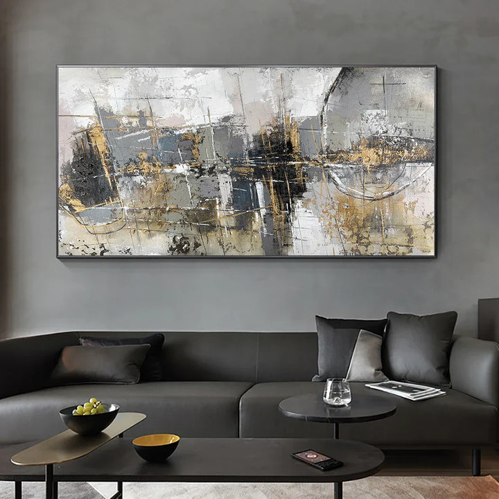 Store Størrelser Samtidig Urban Abstrakt Veggkunst Fine Art Lerret Trykk Nøytral Farge Bilde For Moderne Leilighet Stue Hjem Kontor Kunst Decor | Skanto