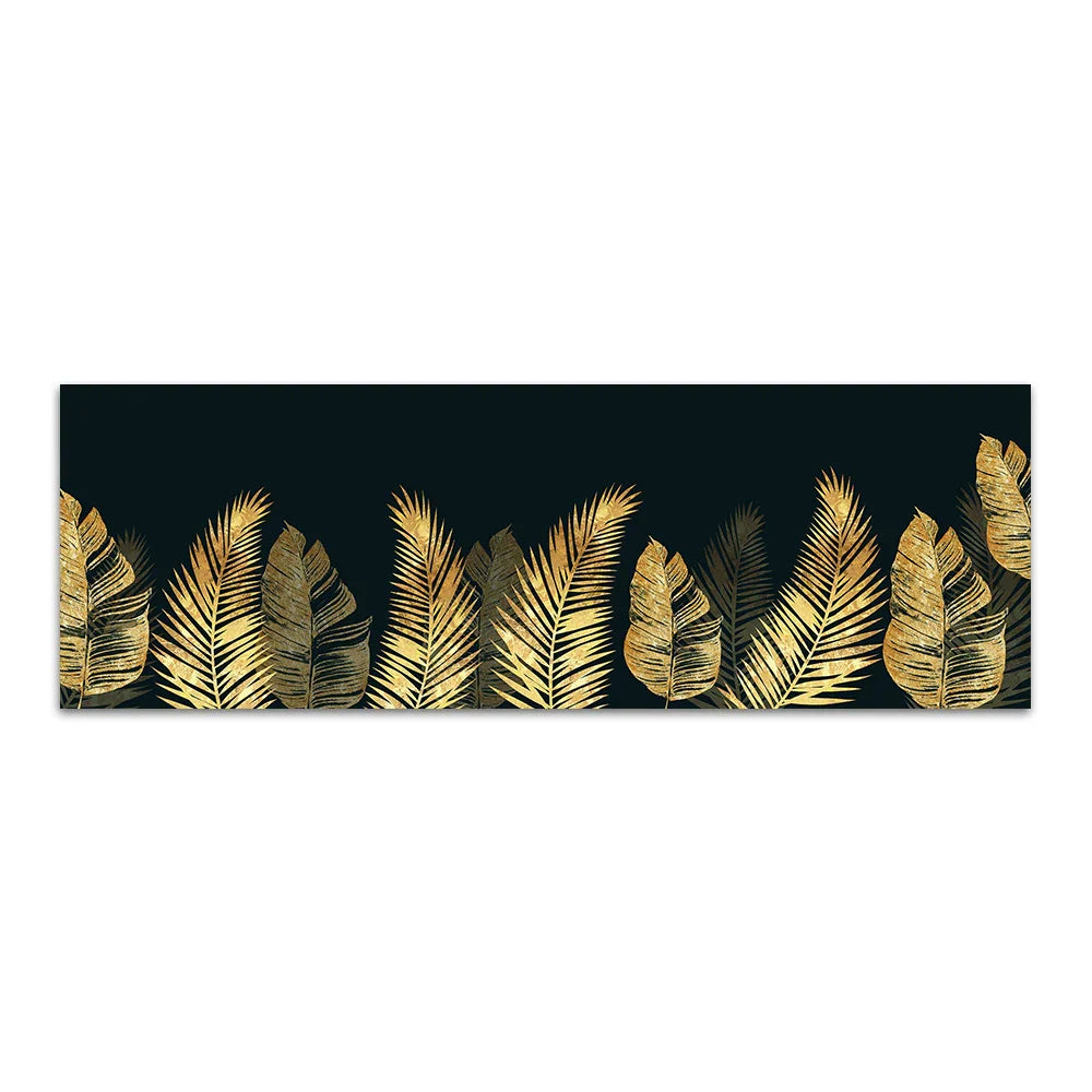 Store Størrelser Bredt Format Tropisk Botanisk Veggkunst Fine Kunstlerduktrykk Gyldne Monstera Palmblader Bilder For Over Sengen Kunst For Over Sofaen | Skanto