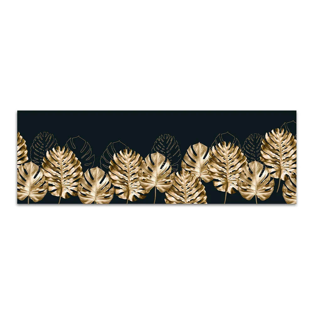 Store Størrelser Bredt Format Tropisk Botanisk Veggkunst Fine Kunstlerduktrykk Gyldne Monstera Palmblader Bilder For Over Sengen Kunst For Over Sofaen | Skanto