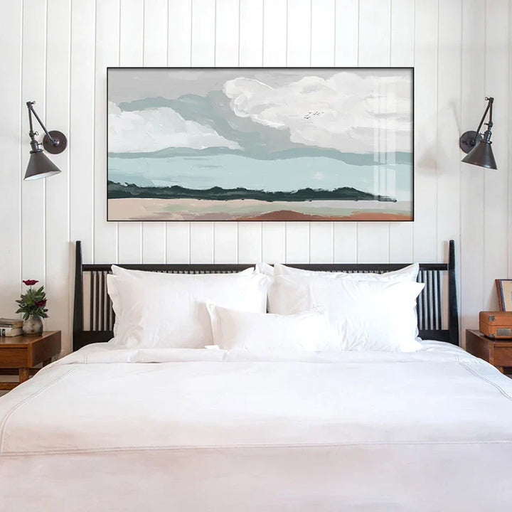 Big Sky Abstrakt Landskap Veggkunst Fine Art Lerretsutskrift Nøytral Fargefotografi For Moderne Leilighet Stue Nordisk Bilde For Over Sengen | Skanto