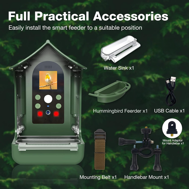 Skanto | Smart Bird Feeder med PIR bevegelsedeteksjon og automatisk opptak
