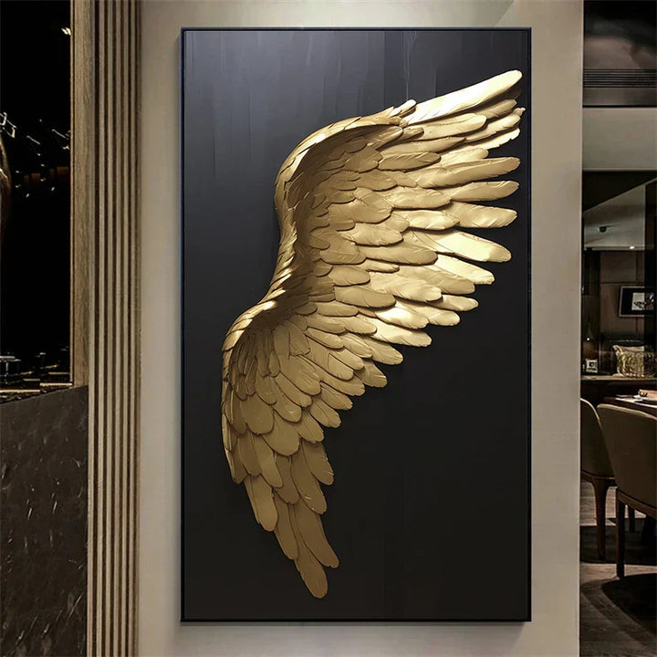 Store Størrelser Golden Dream Engel Vinger Vegg Kunst Fine Art Lærred Utskrift Bilder For Moderne Leilighet Stue Lys Luksus Boutique Moteklær Hus Kunst Dekor | Skanto