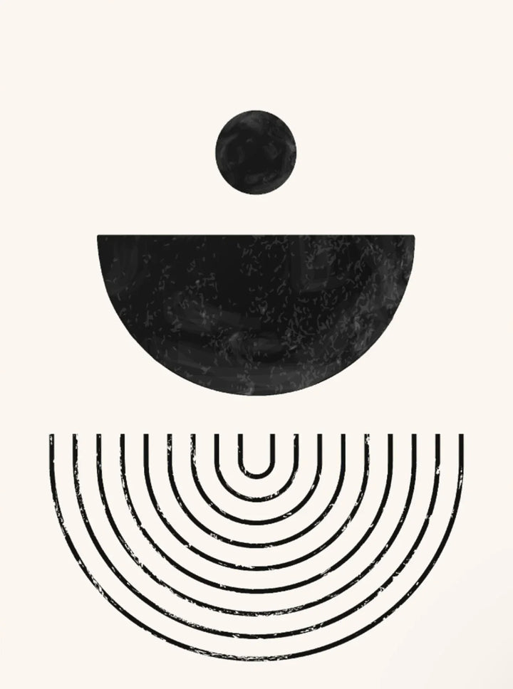 Svart Hvit Minimalistisk Geometrisk Kurver Linjekunst Veggkunst Fin Kunst Lerretstrykk Bilder For Moderne Leilighet Stue Kontor Dekor | Skanto