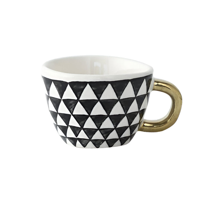 Keramisk krus med geometrisk design – Stilig og moderne | Ideell for kaffe eller te
