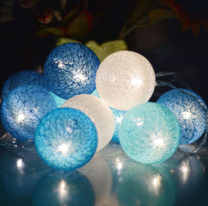 Gledelig Bomull Lys Ball Girlander - LumiBall | Skanto