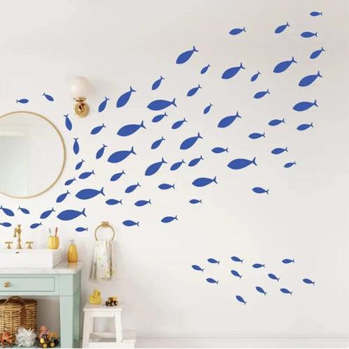 Liten fisk svømmer beroligende veggklistremerker avtagbare peel og stick PVC veggdekorasjoner for bad soverom kreativ DIY hjemmeinnredning | Skanto