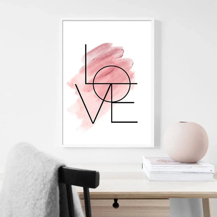 Blush Pink Love Feather Veggkunst Fine Art Lerretsutskrifter Minimalistisk Motebilder For Stue Jenters Soverom Motekunst Dekor | Skanto