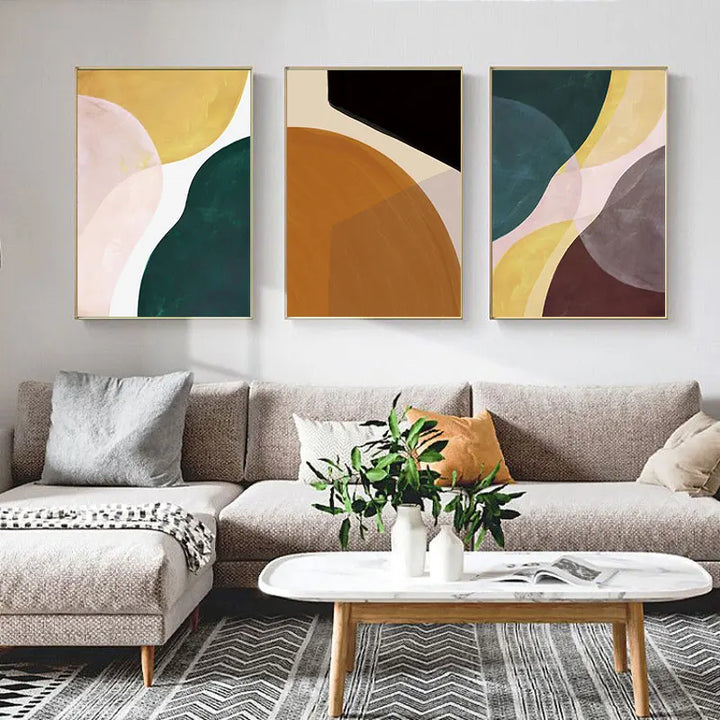 Fet fargerik nordisk abstrakt veggkunst fin kunst lerretsutskrifter bilder for moderne leilighet stue soverom hotellrom hjemmekontor kunst dekor | Skanto