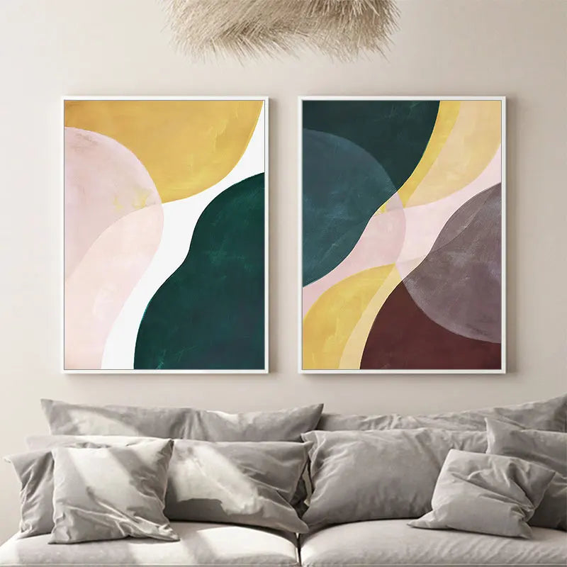 Fet fargerik nordisk abstrakt veggkunst fin kunst lerretsutskrifter bilder for moderne leilighet stue soverom hotellrom hjemmekontor kunst dekor | Skanto